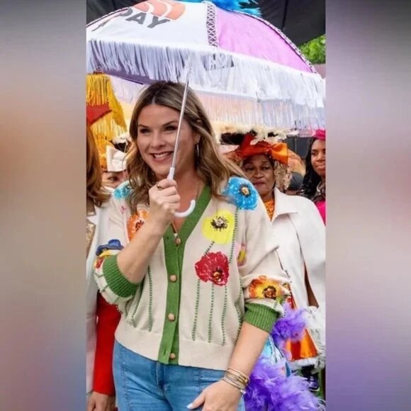 Queen of Sparkles Poppy Flower Beaded Embellished Cardigan XS - Picture 2 of 7